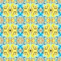 Yellow blue isomtric abstract pattern