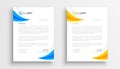 Yellow and blue modern letterhead template