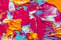 Yellow Blue Orange and Pink Paint Splats and Abstract Background Decoration