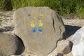 Rock Art: Be Kind with Hand Prints Royalty Free Stock Photo