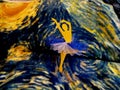 Yellow and Blue Paper Ballerina Media Art