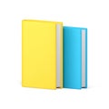 Yellow and blue paper book standing realistic 3d icon vector academic educational textbook Royalty Free Stock Photo