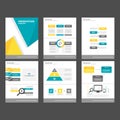 Yellow BLue polygon infographic element and icon presentation templates flat design set for brochure flyer leaflet website Royalty Free Stock Photo