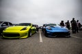 Close Up of Fast Race cars Parked at a Car Meet