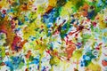 Yellow blue red orange green vivid hues, wax paint watercolor creative background Royalty Free Stock Photo