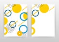 Yellow blue rounds on white design for annual report, brochure, flyer, poster. Abstract rounds background vector illustration for