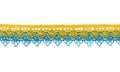 Yellow and blue satin lace.