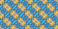 Yellow Blue Seamless Modern Maya Pattern Background