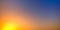 Yellow blue sky at sunset or sunrise. Ukrainian symbols