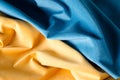 Yellow and blue soft velour fabric. Colors of ukrainian flag. Fabric texture background Royalty Free Stock Photo