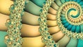 Yellow and blue spiral abstract fractal background Royalty Free Stock Photo