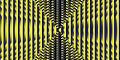 Yellow blue striped circles spotlight glass art texture. Projector lens background creative. Searchlight screen optical. Lamp