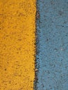 Yellow and blue stripes on the highway Royalty Free Stock Photo