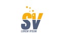 yellow blue SV S V alphabet letter logo company