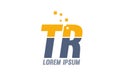 yellow blue TR T R alphabet letter logo company