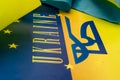 yellow and blue ukrainian symbols background