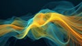 Yellow and blue waves abstract background texture. Print, painting, design Royalty Free Stock Photo
