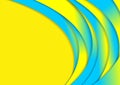 Yellow blue waves abstract corporate geometric background
