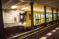 Yellow blurred subway train in Berlin Royalty Free Stock Photo