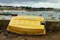 Yellow Boat , beach of Brittany Royalty Free Stock Photo