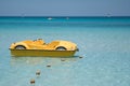 Yellow boat In the Cuban beach Royalty Free Stock Photo