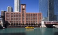 Yellow boat on CHicago River Royalty Free Stock Photo