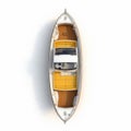 2d Rendering Of A Boat In Light Silver And Amber Style