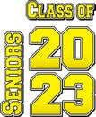 Yellow Bold Class of 2023 Stacked Logo Royalty Free Stock Photo