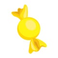 Yellow bonbon icon, cartoon style