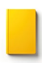 A yellow book cover mockup isolated on white background.