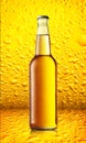 Yellow bottle cold beer Royalty Free Stock Photo