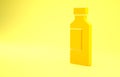 Yellow Bottle of water icon isolated on yellow background. Soda aqua drink sign. Minimalism concept. 3d illustration 3D Royalty Free Stock Photo