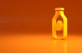 Yellow Bottle of water icon isolated on orange background. Soda aqua drink sign. Minimalism concept. 3d illustration 3D Royalty Free Stock Photo