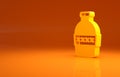 Yellow Bottle of water icon isolated on orange background. Soda aqua drink sign. Minimalism concept. 3d illustration 3D Royalty Free Stock Photo