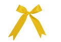 Yellow bow  white polka dots. For designers Royalty Free Stock Photo