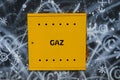 Yellow Box With Gaz Written on It