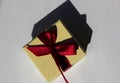 A yellow box for the ring, a small box with a red bow. Royalty Free Stock Photo