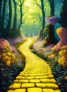 Yellow Brick Road, Fantasy Forest or Woods Royalty Free Stock Photo