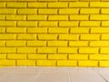 Yellow brick wall texture background Royalty Free Stock Photo