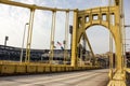 Yellow Bridge and PNC Park Royalty Free Stock Photo