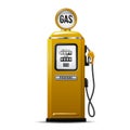 Yellow bright Gas station pump for liquid propane. Royalty Free Stock Photo