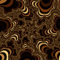 Yellow, Brown And Black Striped Fractal Pattern.