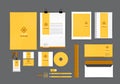 Yellow and brown corporate identity template for your business