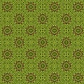 Green, brown and golden yellow mosaic geometric pattern Textured pattern. Light and dark colors, saturated hues.