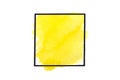 Yellow brush strokes watercolor paint isolated