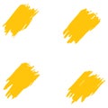 Yellow Brushes Japanese. Golden Ink Isolated. Orange Stroke Freehand. Yellow Brushstroke Acrylic. Paint Isolated. Paintbrush