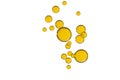 Yellow bubbles flows over white Royalty Free Stock Photo