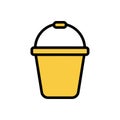 Yellow bucket with handle, simple vector design. Royalty Free Stock Photo