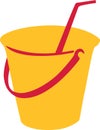 Yellow bucket with straw