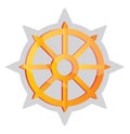Yellow Buddhist symbol vector illustration on a